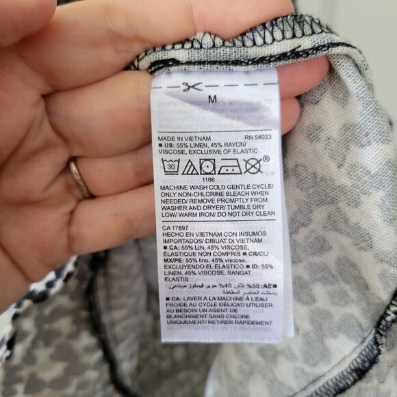 Old Navy Cami Ruffle Animal Print Linen Blend Mini Dress Size Medium - Picture 7 of 7